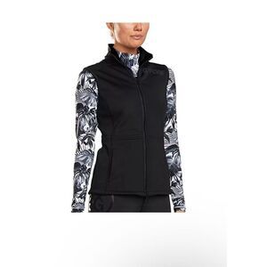 G/FORE Women's Black Tech Fleece‎ Full Zip 2 Pockets Draw String Golf Vest Sz XS